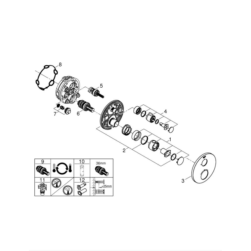 GROHE 24075000 - Termostatska tuš baterija GROHTHERM, sijajni krom