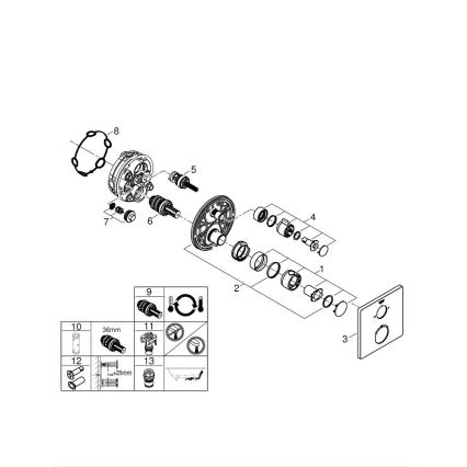 GROHE 24080000 - Termostatski mešalnik za kad GROHTHERM, sijajni krom