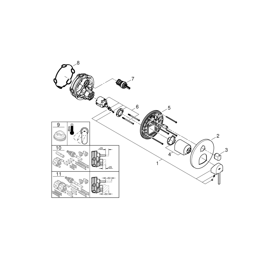 GROHE 24093003 - Baterija PLUS, krom visokega sijaja
