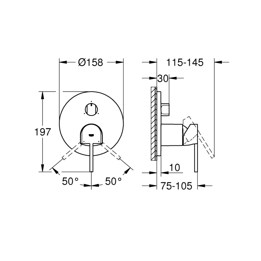 GROHE 24093003 - Baterija PLUS, krom visokega sijaja
