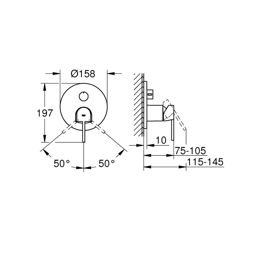GROHE 24093003 - Baterija PLUS, krom visokega sijaja