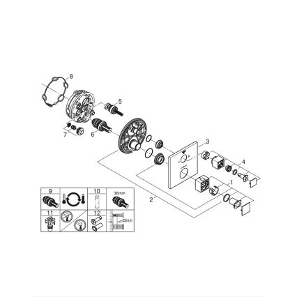 GROHE 24154000 - Termostatska armatura GROHTHERM CUBE sijajni krom