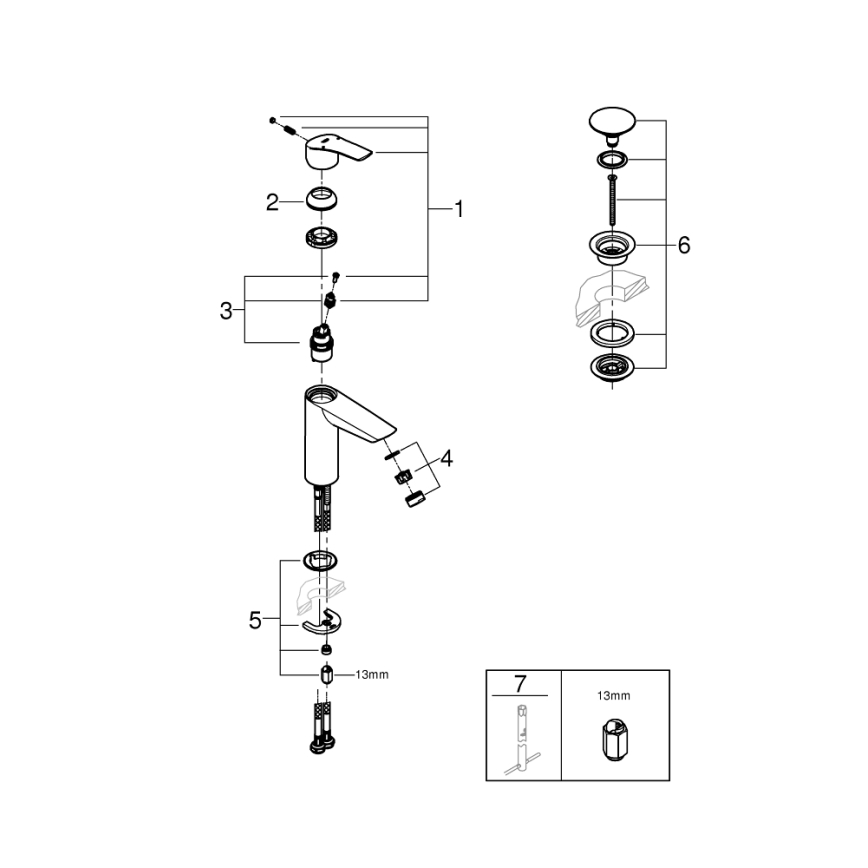 GROHE 24204002 - Mešalna armatura za umivalnik START, velikost M, sijajni krom