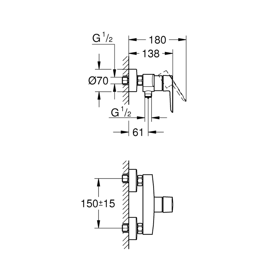 GROHE 242082432 - Tušna baterija START DN 15 črna