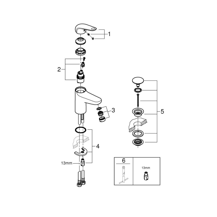 GROHE 24326001 - Armatura za umivalnik SWIFT DN 15, velikost M, sijajni krom