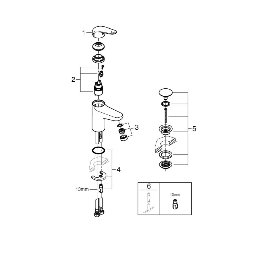 GROHE 24329001 - Umivalniška armatura SWIFT DN 15, sijajni krom