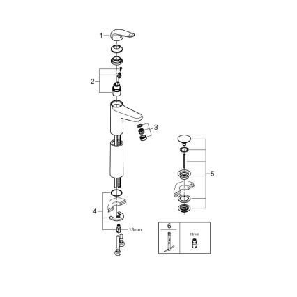 GROHE 24331001 - Pipa za umivalnik SWIFT 319 mm sijajni krom