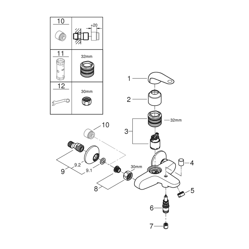 GROHE 24335001 - Kadna baterija DN 15, sijajni krom