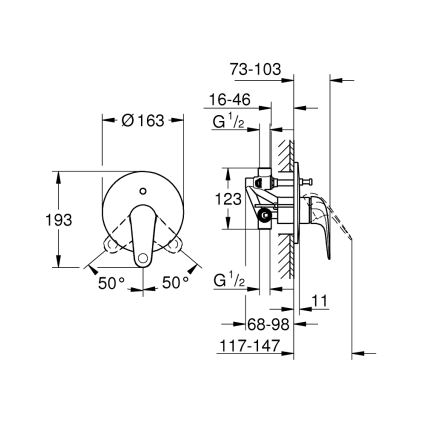 GROHE 24336001 - Kopalniška armatura za kad SWIFT DN 15, sijajni krom