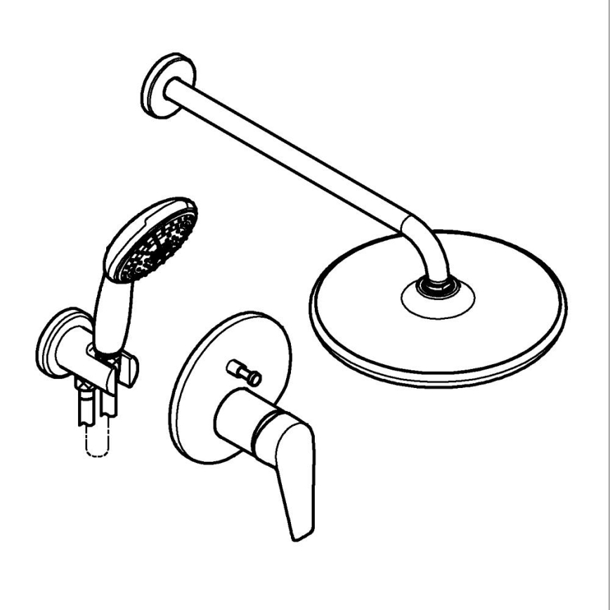 GROHE 25293000 - Komplet za tuš START EDGE 250 mm, krom visokega sijaja