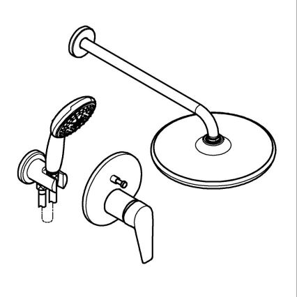 GROHE 25293000 - Komplet za tuširanje START EDGE 250 mm sijajni krom