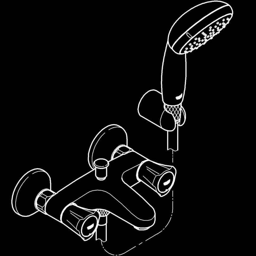 GROHE 2546010A - Kopalniška armatura za kad COSTA L DN 15 sijajni krom