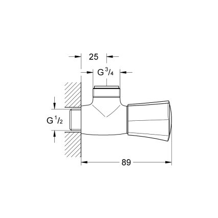 GROHE 26010001 - Tušni ventil COSTA L, sijajni krom