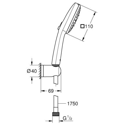 GROHE 26176001 - Set za prho VITALIO COMFORT 110, 110 mm, sijajni krom