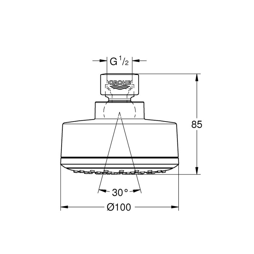 GROHE 26366001 - Glava tuša RAINSHOWER 210 mm v kromu visokega sijaja