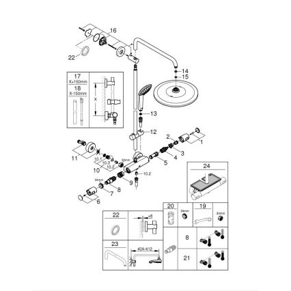 GROHE 26400001 - Tušni sistem VITALIO JOY SYSTEM 310 450 mm sijajni krom