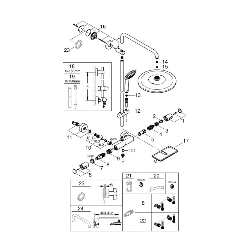 GROHE 26401001 - Tuš sistem VITALIO JOY SYSTEM 310 sijajni krom