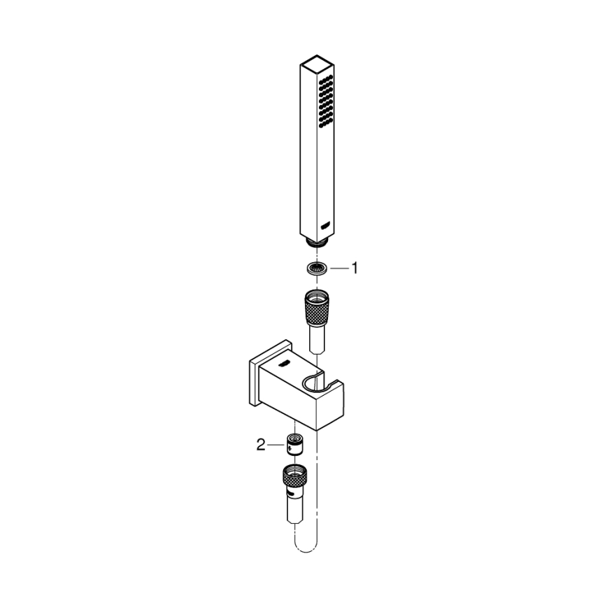 GROHE 26405000 - Komplet s stenskim nosilcem EUPHORIA CUBE STICK 1250 mm sijajni krom