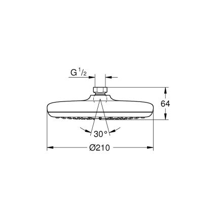 GROHE 26410000 - Glava prhe TEMPESTA 210 mm sijajni krom