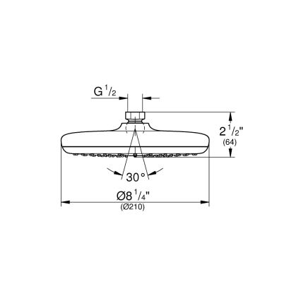 GROHE 26410000 - Glava prhe TEMPESTA 210 mm sijajni krom