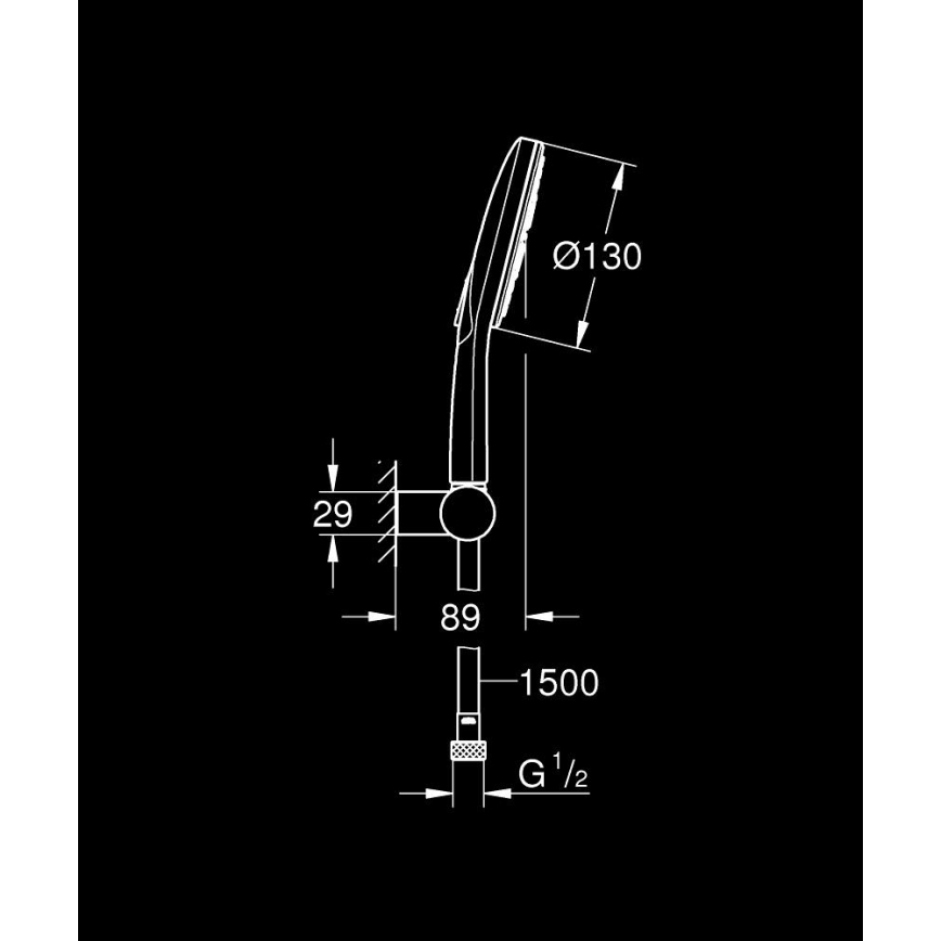 GROHE 26580000 - Komplet ročne prhe RAINSHOWER SMARTACTIVE 130 1500 mm krom