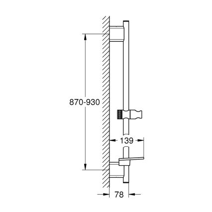 GROHE 26603DC0 - Tuš palica RAINSHOWER SMARTACTIVE 900 mm matni krom