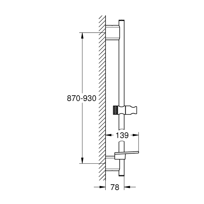 GROHE 26603DC0 - Tuš palica RAINSHOWER SMARTACTIVE 900 mm matni krom