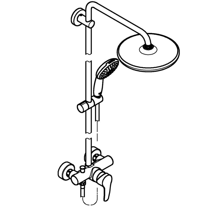 GROHE 26679001 - Tuš sistem VITALIO START 250 390 mm krom visokega sijaja
