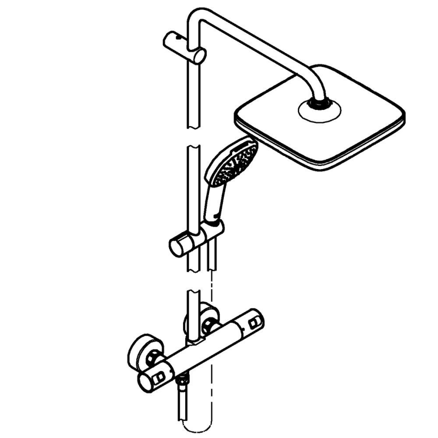 GROHE 266962431 - Tušni sistem VITALIO COMFORT 250 250 × 250 mm črna