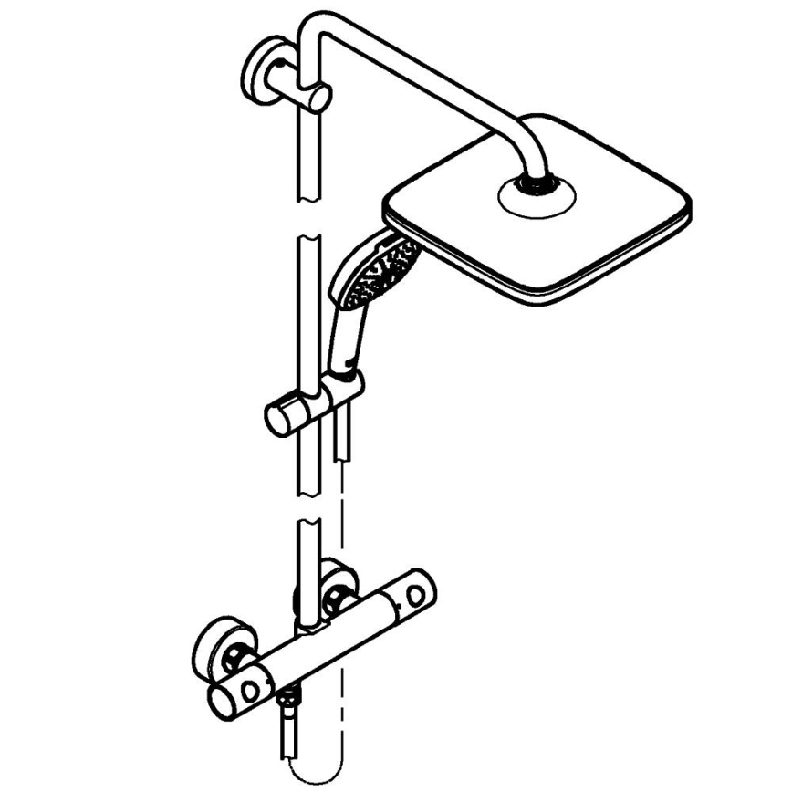 GROHE 26697001 - Tušni sistem VITALIO COMFORT 250 250 × 250 mm sijajni krom