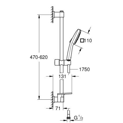 GROHE 26929001 - tuš set VITALIO COMFORT 110, 600 mm, sijajni krom