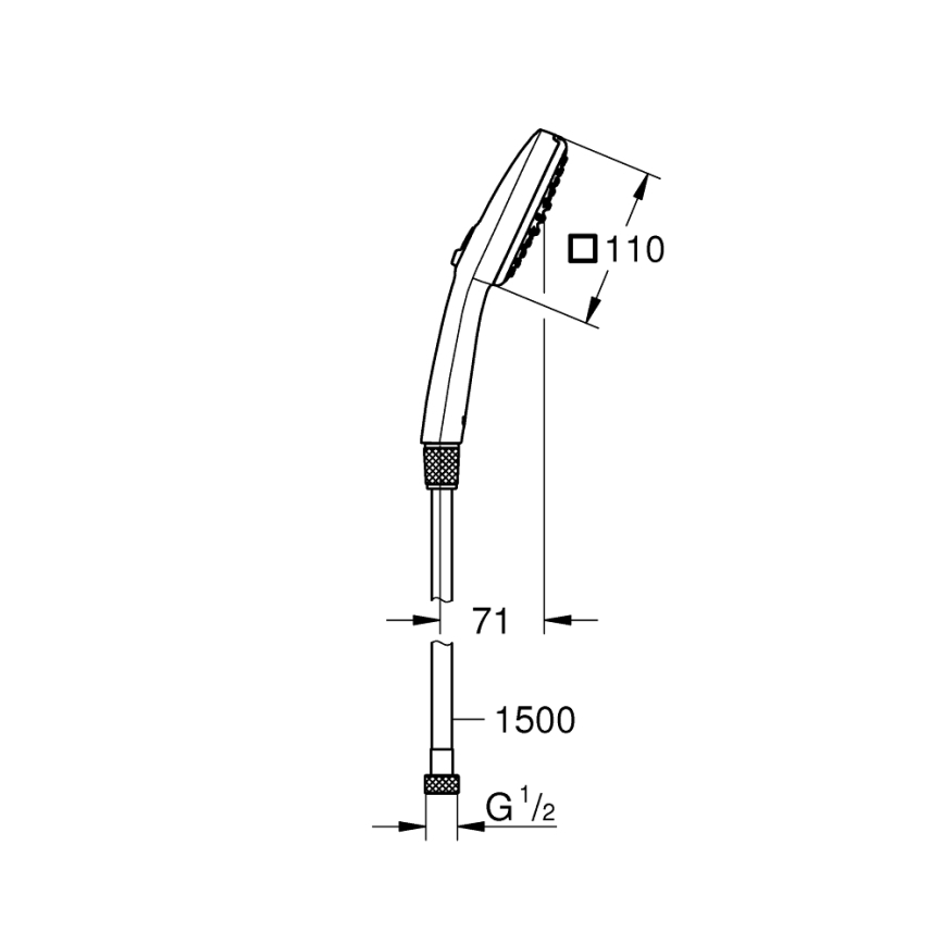 GROHE 26973001 - Ročna prha VITALIO COMFORT 110 110 mm, sijajni krom