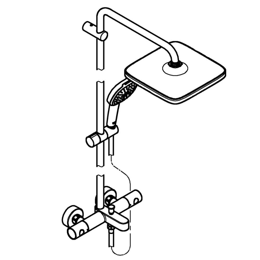 GROHE 26984001 - Tušni sistem VITALIO COMFORT 390 mm sijajni krom