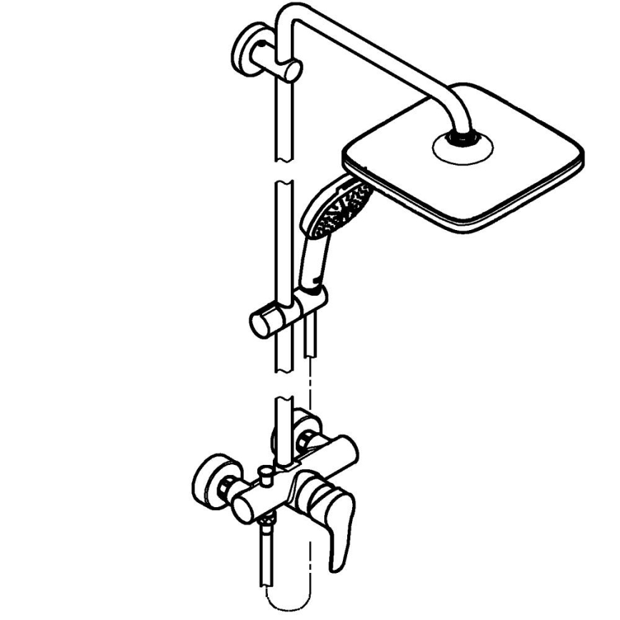 GROHE 26985001 - Tuš sistem VITALIO COMFORT 250 250 × 250 mm sijajni krom