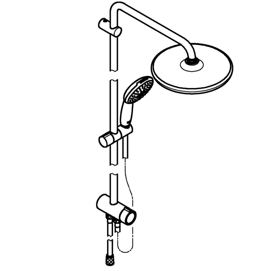 GROHE 26989001 - Tušni sistem VITALIO START SYSTEM 250 390 mm sijajni krom