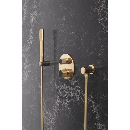 GROHE 27074GL0 - Stenski nosilec za tuš RAINSHOWER v zlati barvi