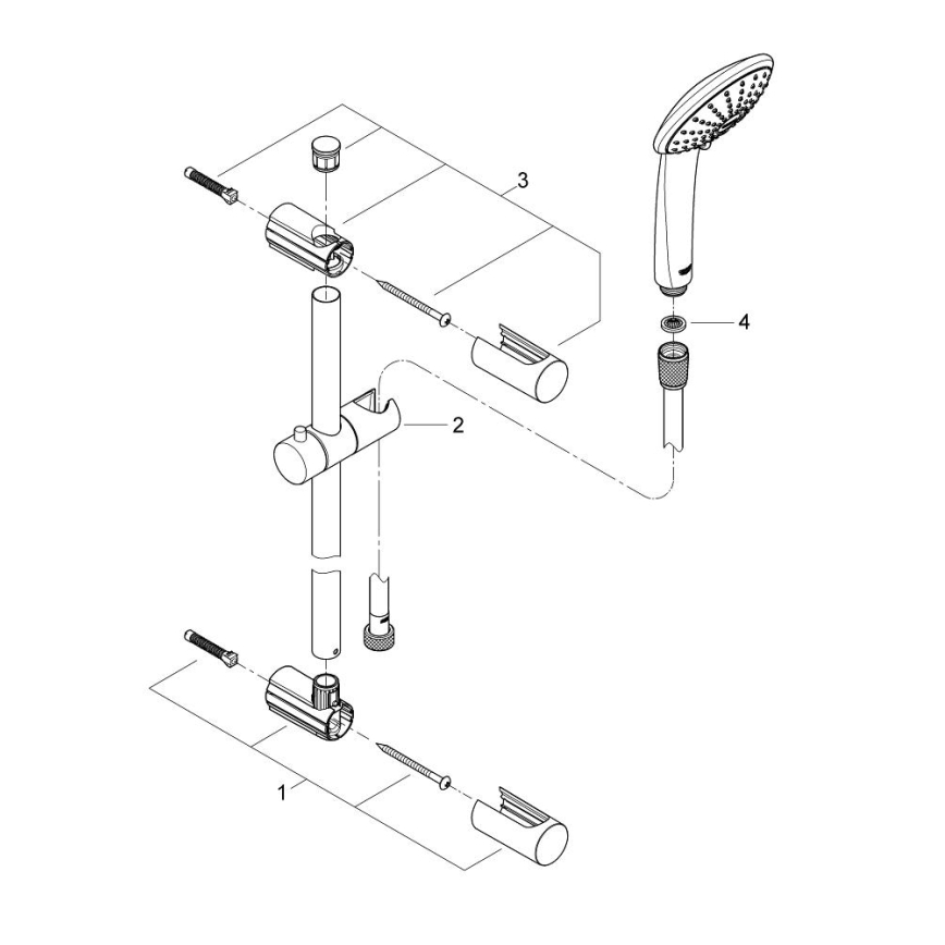 GROHE 27326000 - Komplet tuša VITALIO JOY 600 mm, sijajni krom