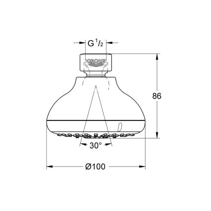 GROHE 27606001 - Pršna glava NEW TEMPESTA 100, 100 mm, sijajni krom