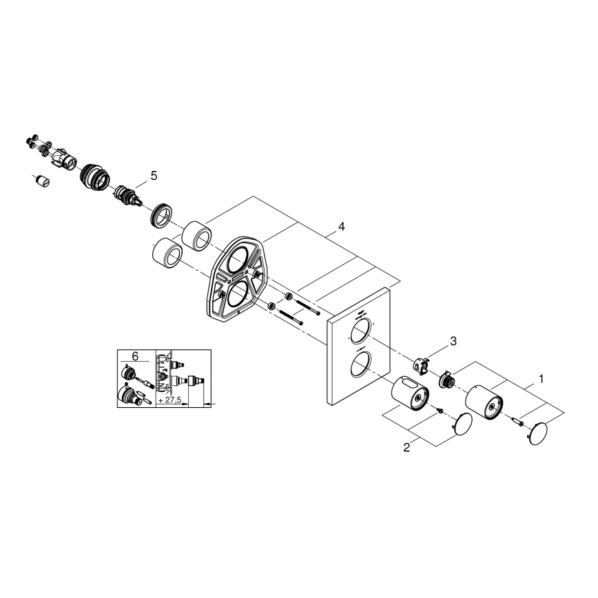GROHE 27618000 - Termostatski pokrov GROHTHERM F sijajni krom