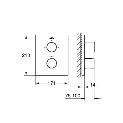 GROHE 27618000 - Termostatski pokrov GROHTHERM F sijajni krom