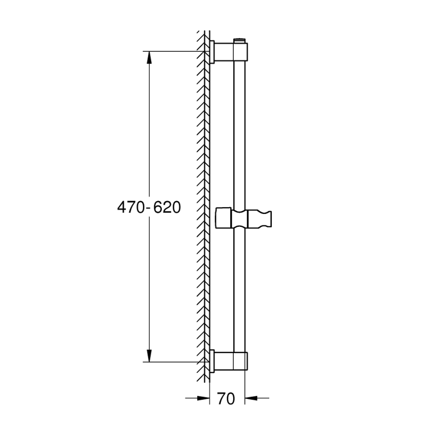 GROHE 277242431 - Vodilo za tuš VITALIO UNIVERSAL 600 mm črna