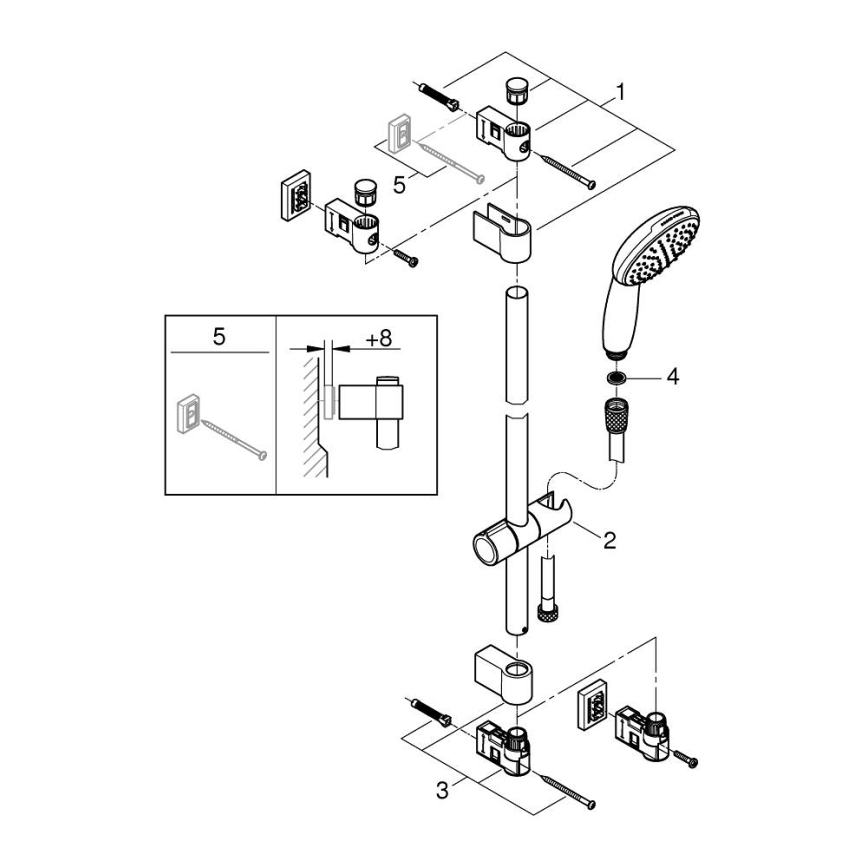 GROHE 27942001 - Tuš set VITALIO START 110 600 mm sijajni krom