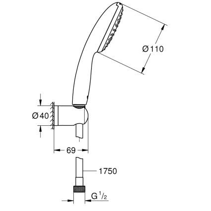 GROHE 27944001 - Komplet za prho VITALIO START 110 110 mm sijajni krom