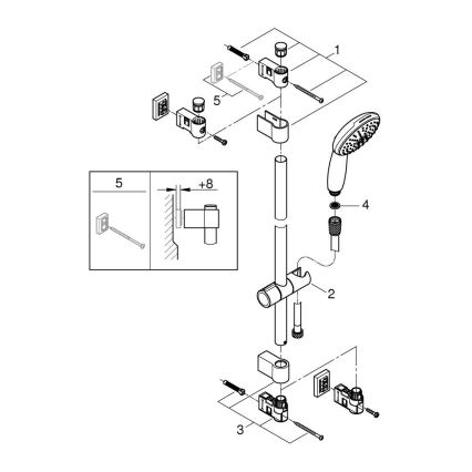 GROHE 27948001 - Tušni set VITALIO START 110 600 mm sijajni krom