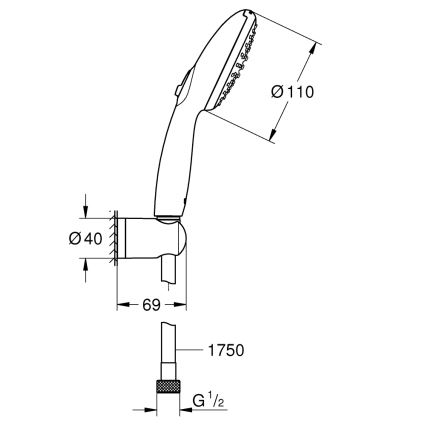 GROHE 27950001 - Tuš komplet VITALIO START 110, sijajni krom