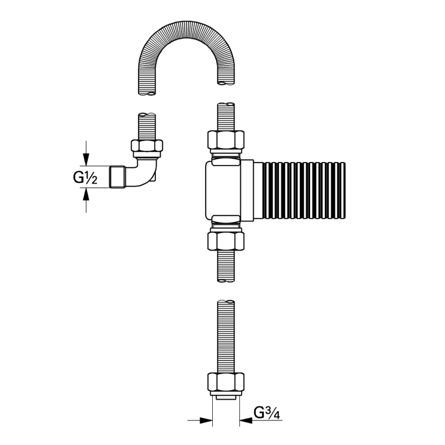 GROHE 28995000 - Priključni komplet TALENTOFILL DN 20 sijajni krom