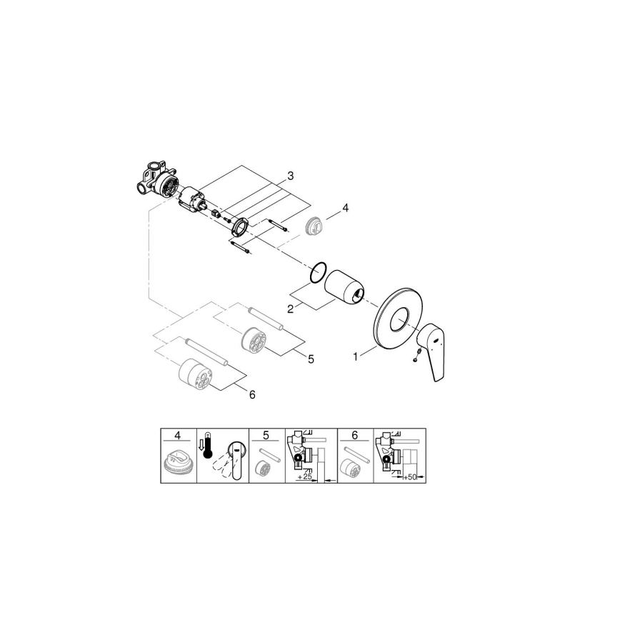 GROHE 29040001 - Tušna baterija BAUEDGE, sijajni krom