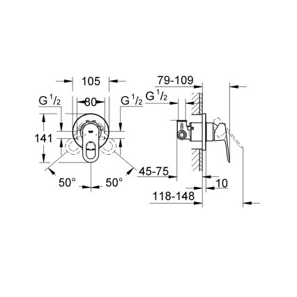 GROHE 29042000 - Tušna armatura BAULOOP sijajni krom