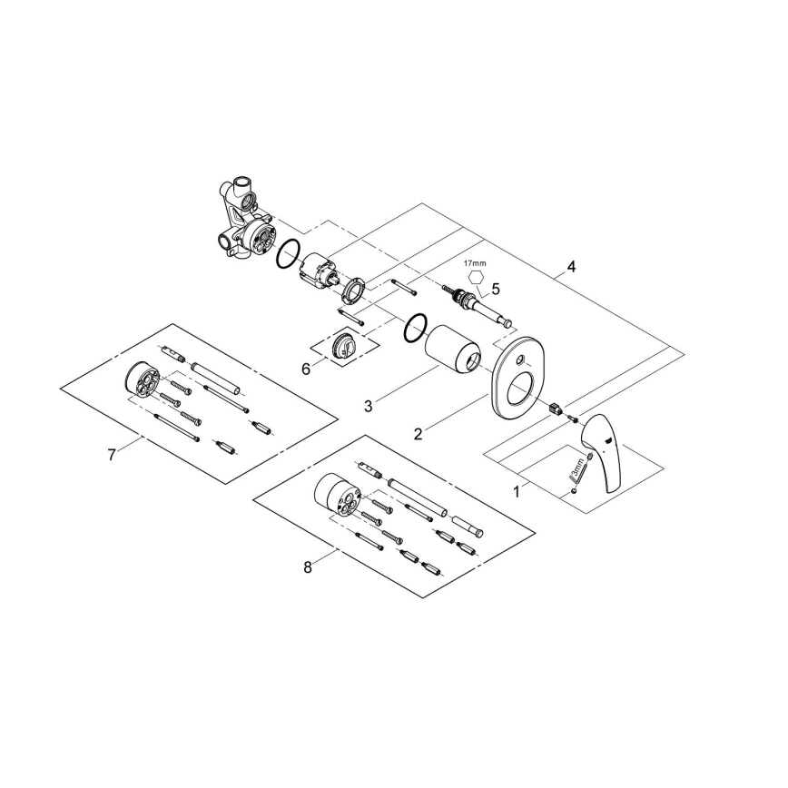 GROHE 29043000 - Kadna armatura EUROCUBE, sijajni krom