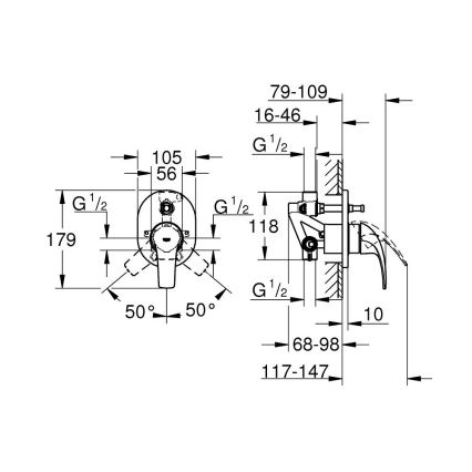 GROHE 29043000 - Kadna armatura EUROCUBE, sijajni krom